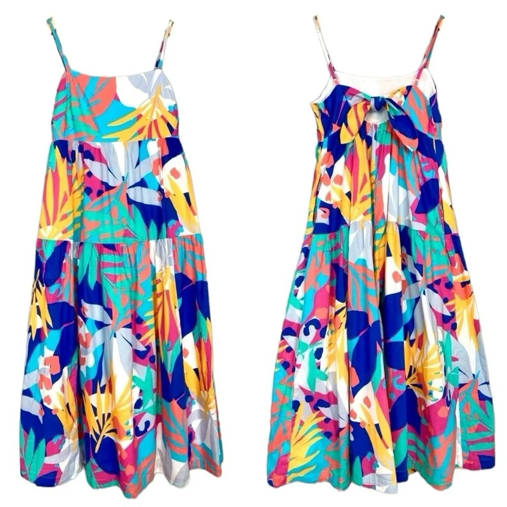 J. Crew Tie-back Tiered Midi Dress